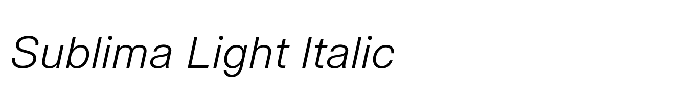 Sublima Light Italic